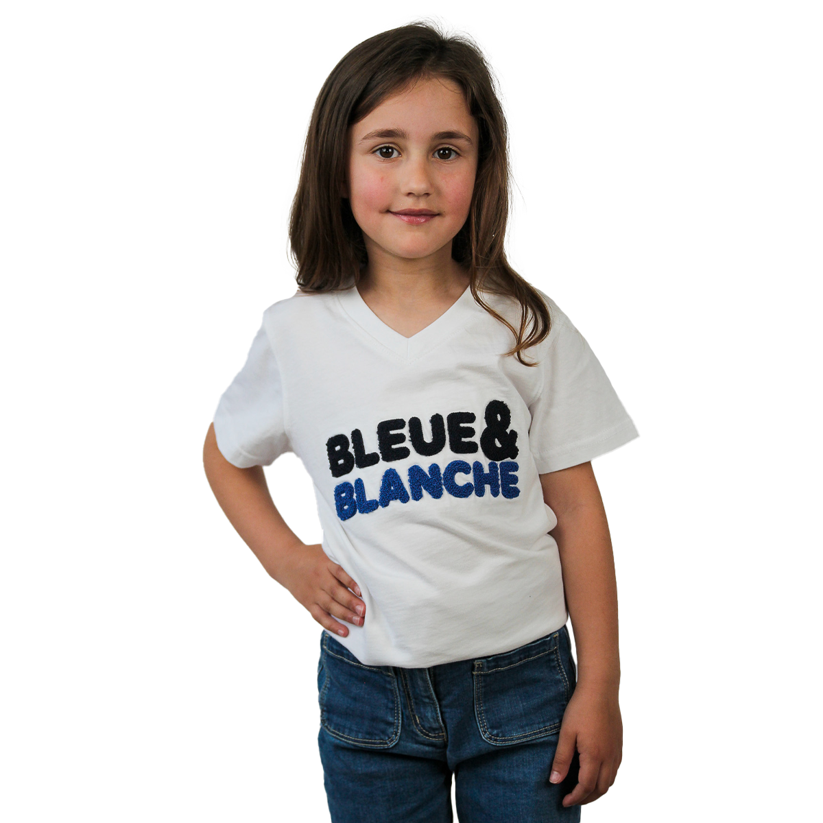 T-SHIRT BLEUE & BLANCHE FILLE
