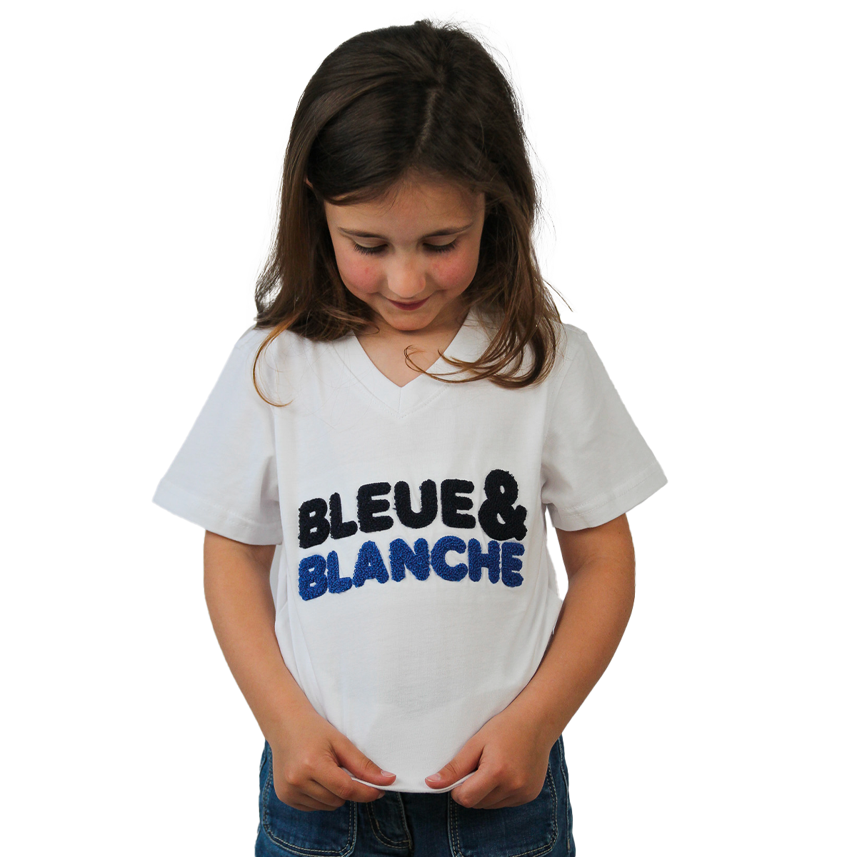 T-SHIRT BLEUE & BLANCHE FILLE