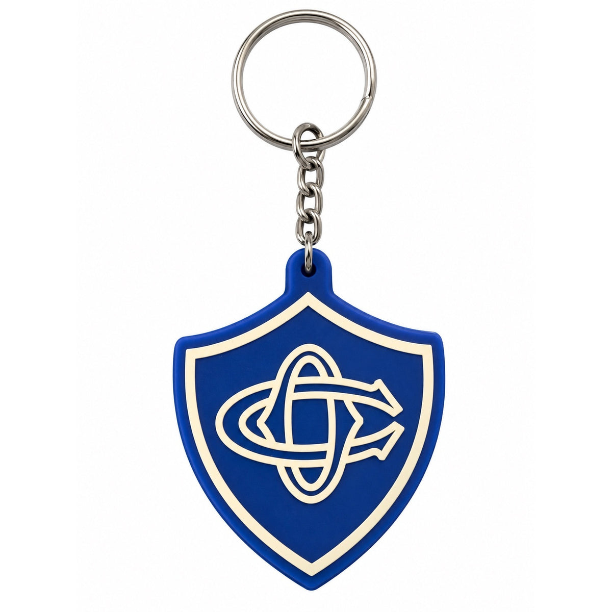 PORTE-CLÉS BLASON SILICONE BLEU