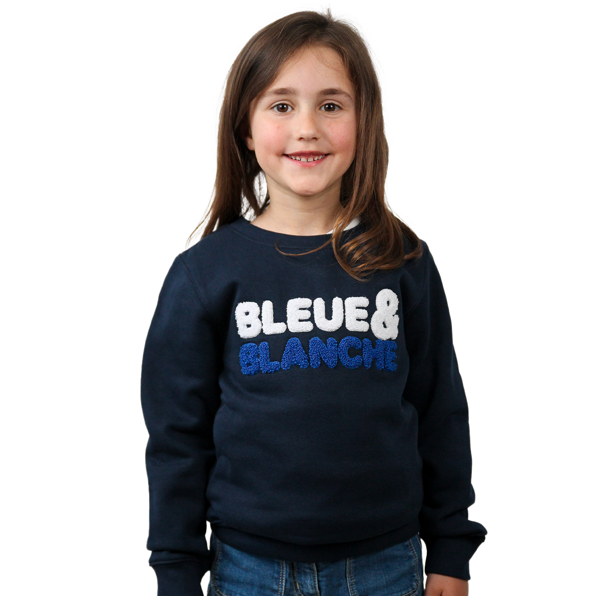 SWEAT BLEUE & BLANCHE FILLE