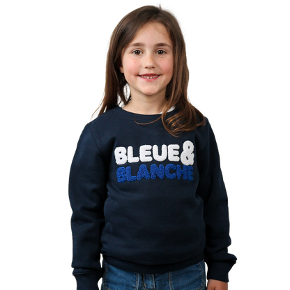 SWEAT BLEUE & BLANCHE FILLE