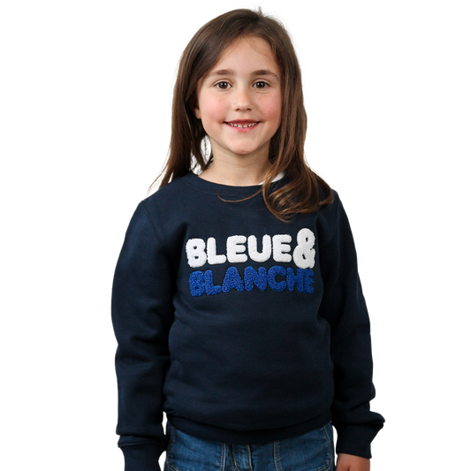 SWEAT BLEUE & BLANCHE FILLE