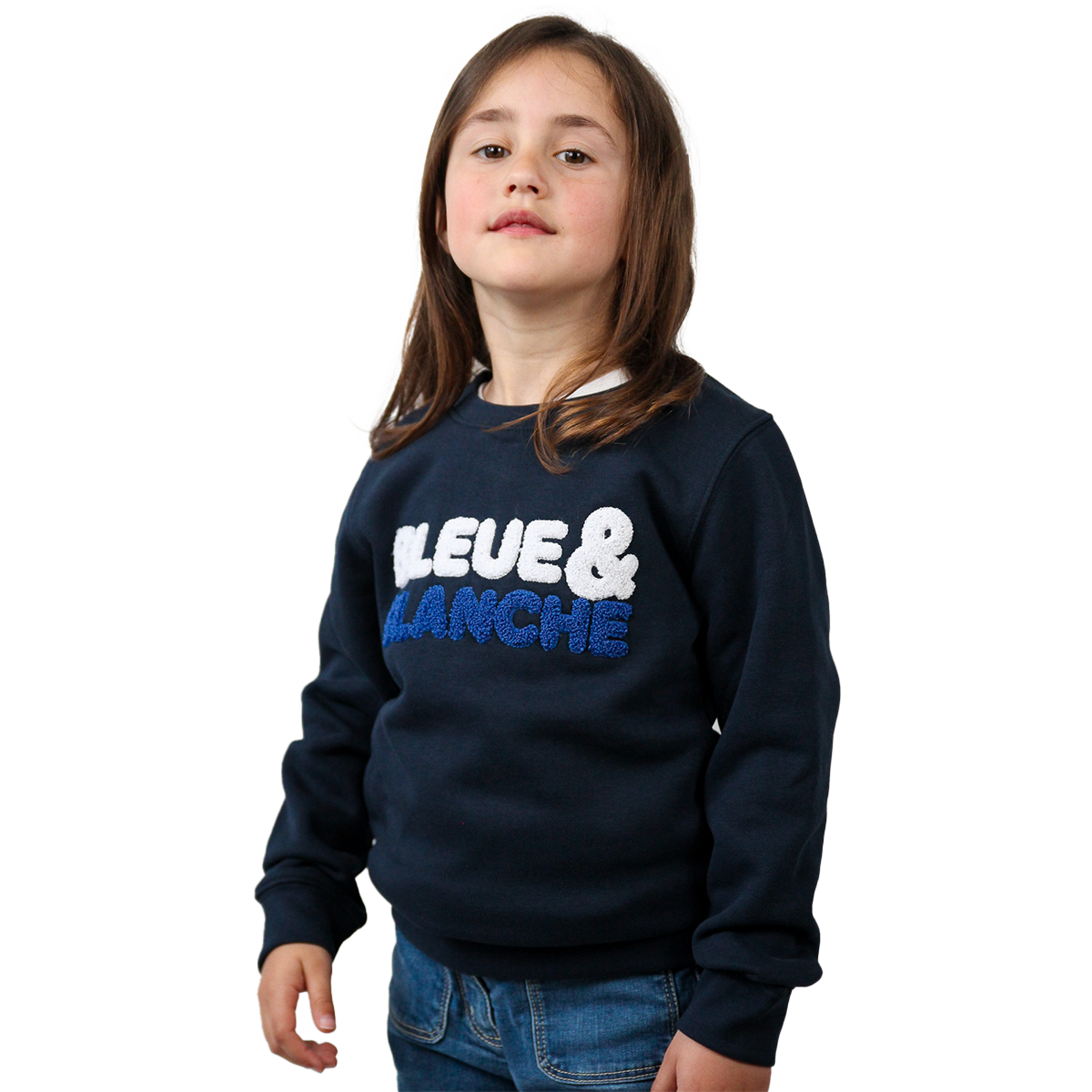 SWEAT BLEUE & BLANCHE FILLE