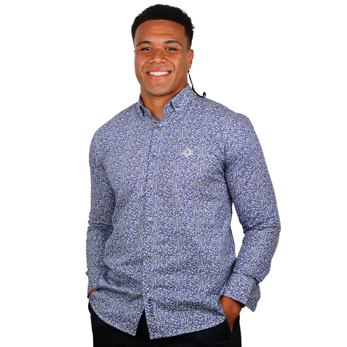 CHEMISE FLEURIE MARINE SHILTON