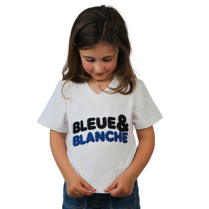 T-SHIRT BLEUE & BLANCHE FILLE