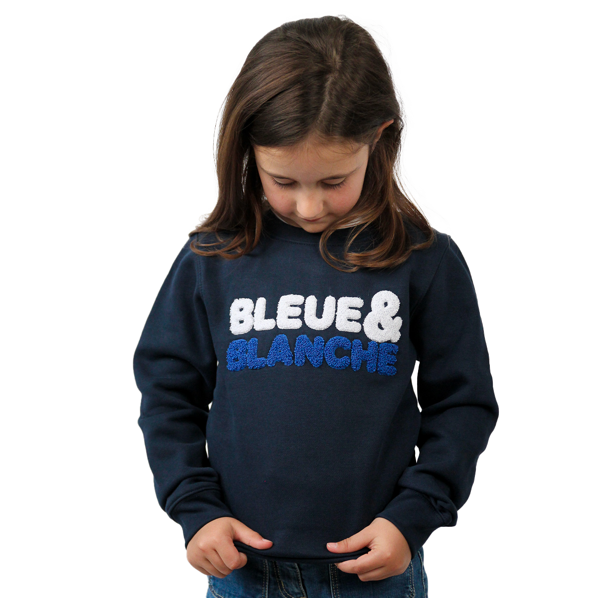 SWEAT BLEUE & BLANCHE FILLE