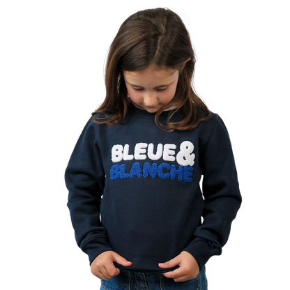 SWEAT BLEUE & BLANCHE FILLE