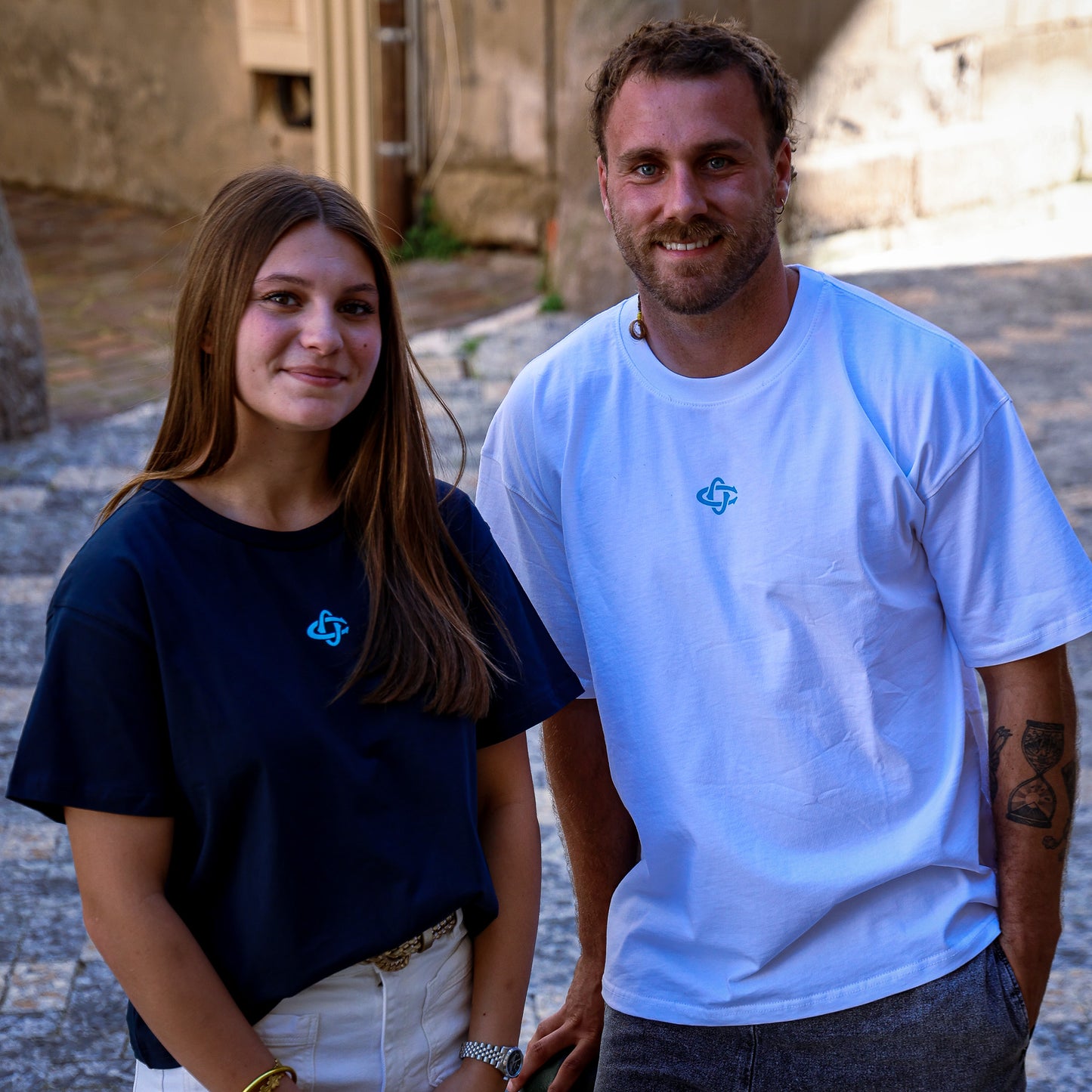 T-SHIRT CO OVERSIZE MARINE FEMME