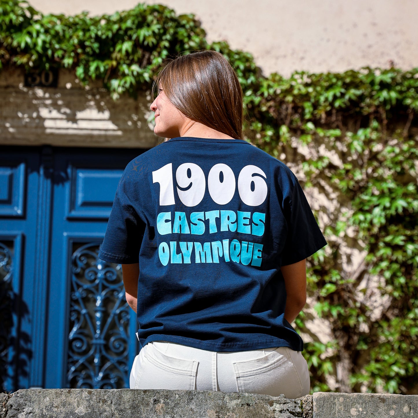 T-SHIRT CO OVERSIZE MARINE FEMME