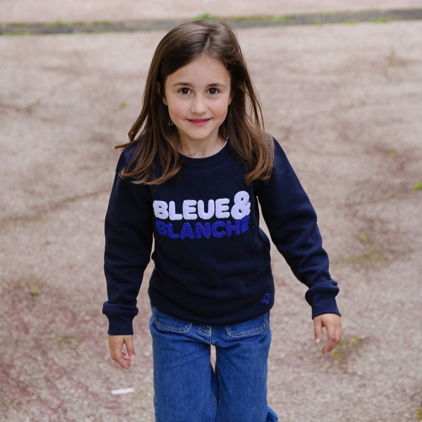 SWEAT BLEUE & BLANCHE FILLE
