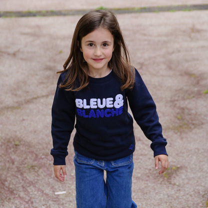 SWEAT BLEUE & BLANCHE FILLE
