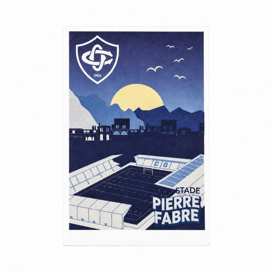 Packshot du magnet Stade Pierre Fabre avec contour blanc, sur fond blanc