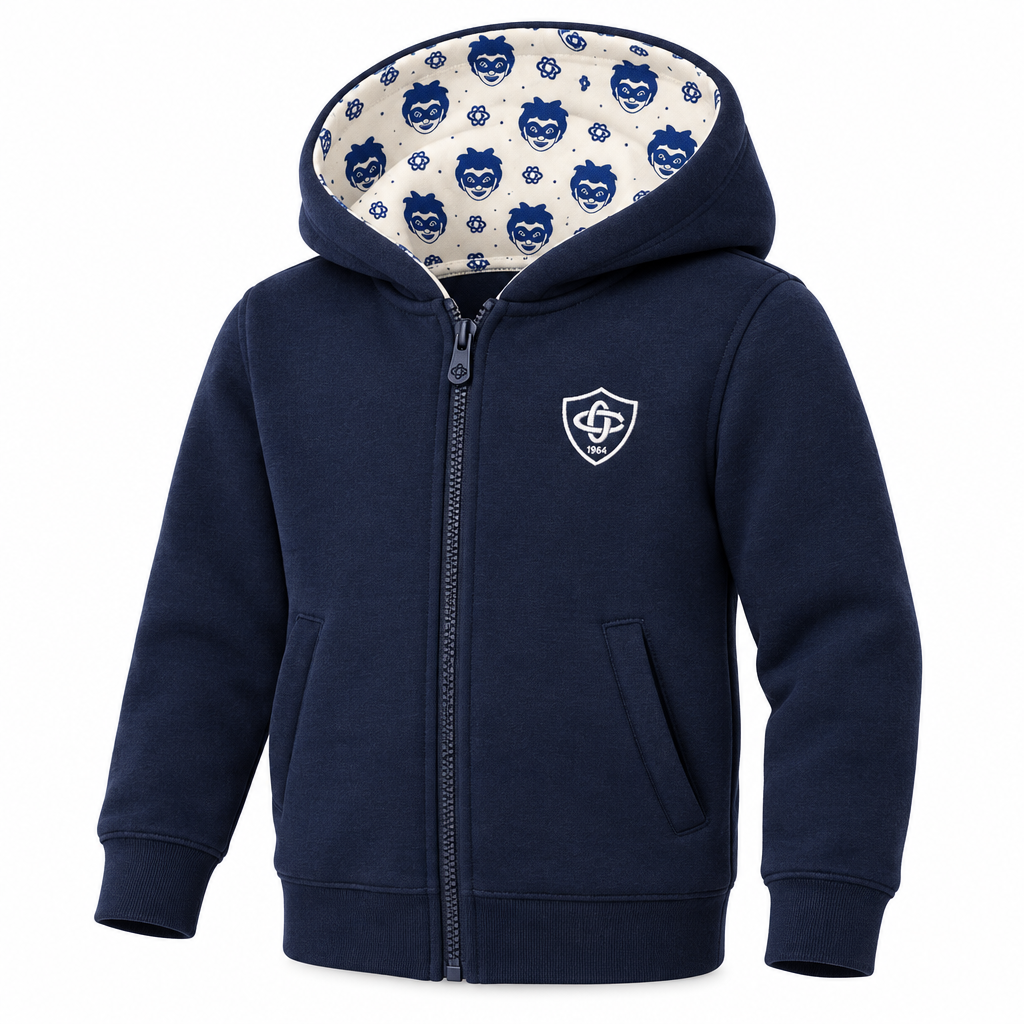 Packshot veste CO – doublure mascotte super-héros